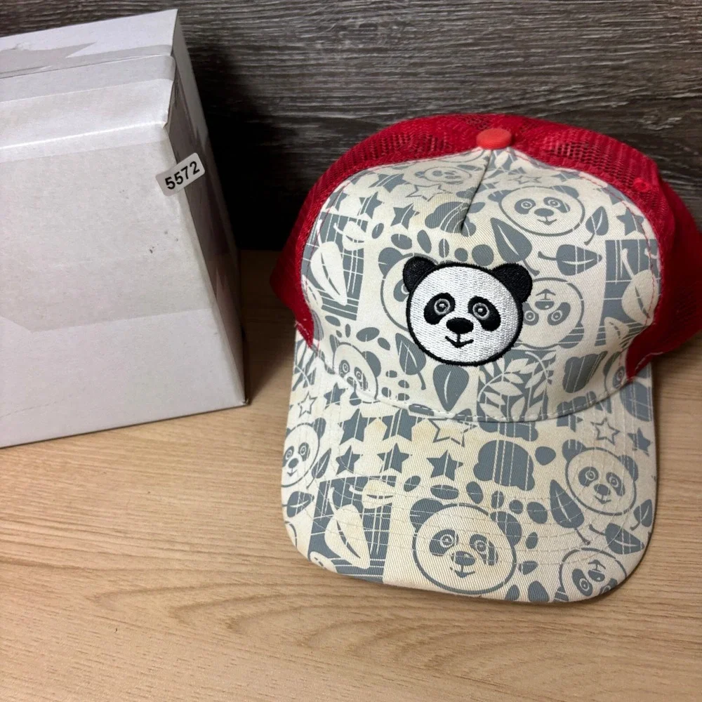 San‎ Diego Zoo Hat Cap Snap Back Gray Red Panda Trucker Adjustable